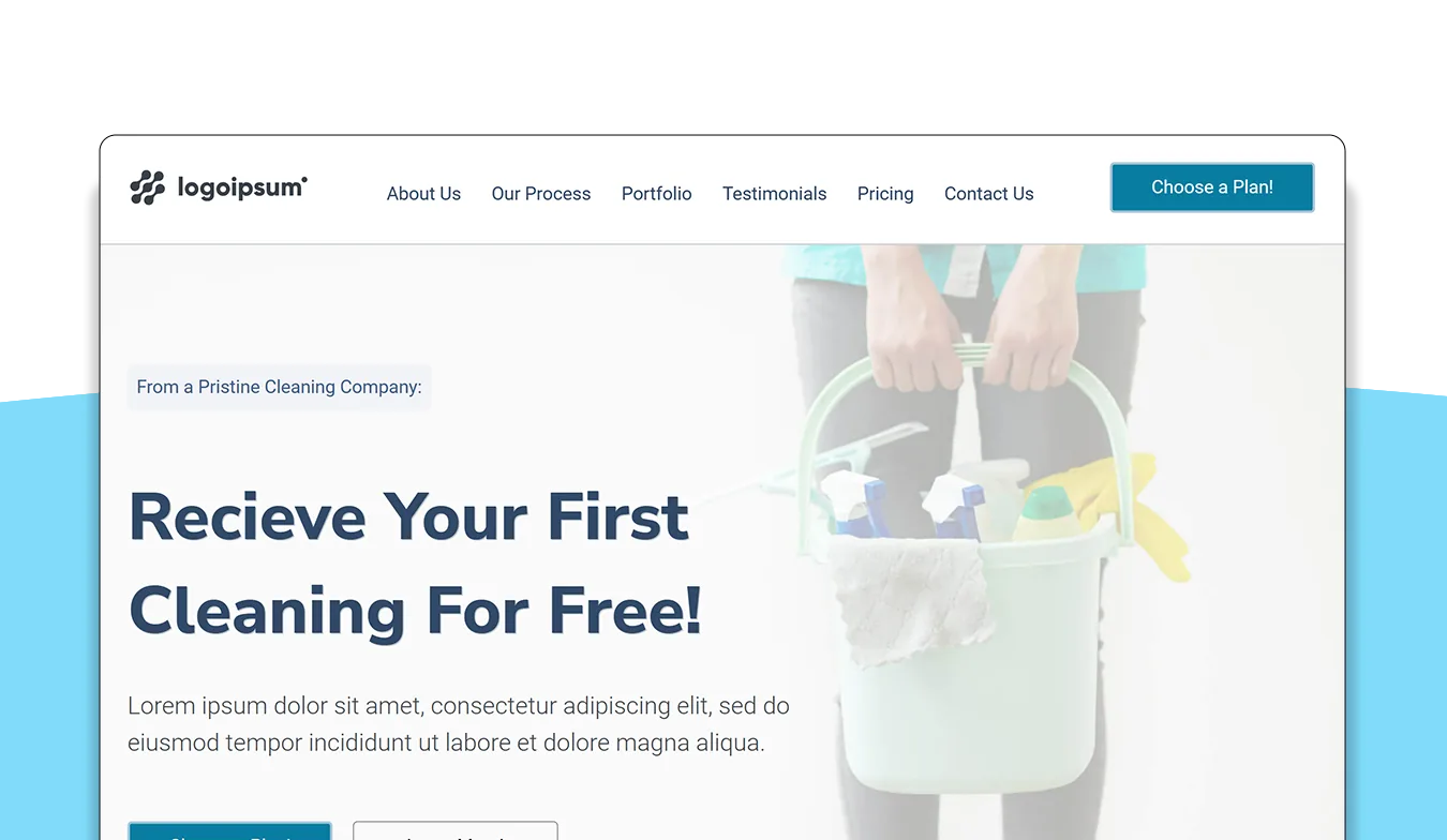 Cleaning Company template website preview