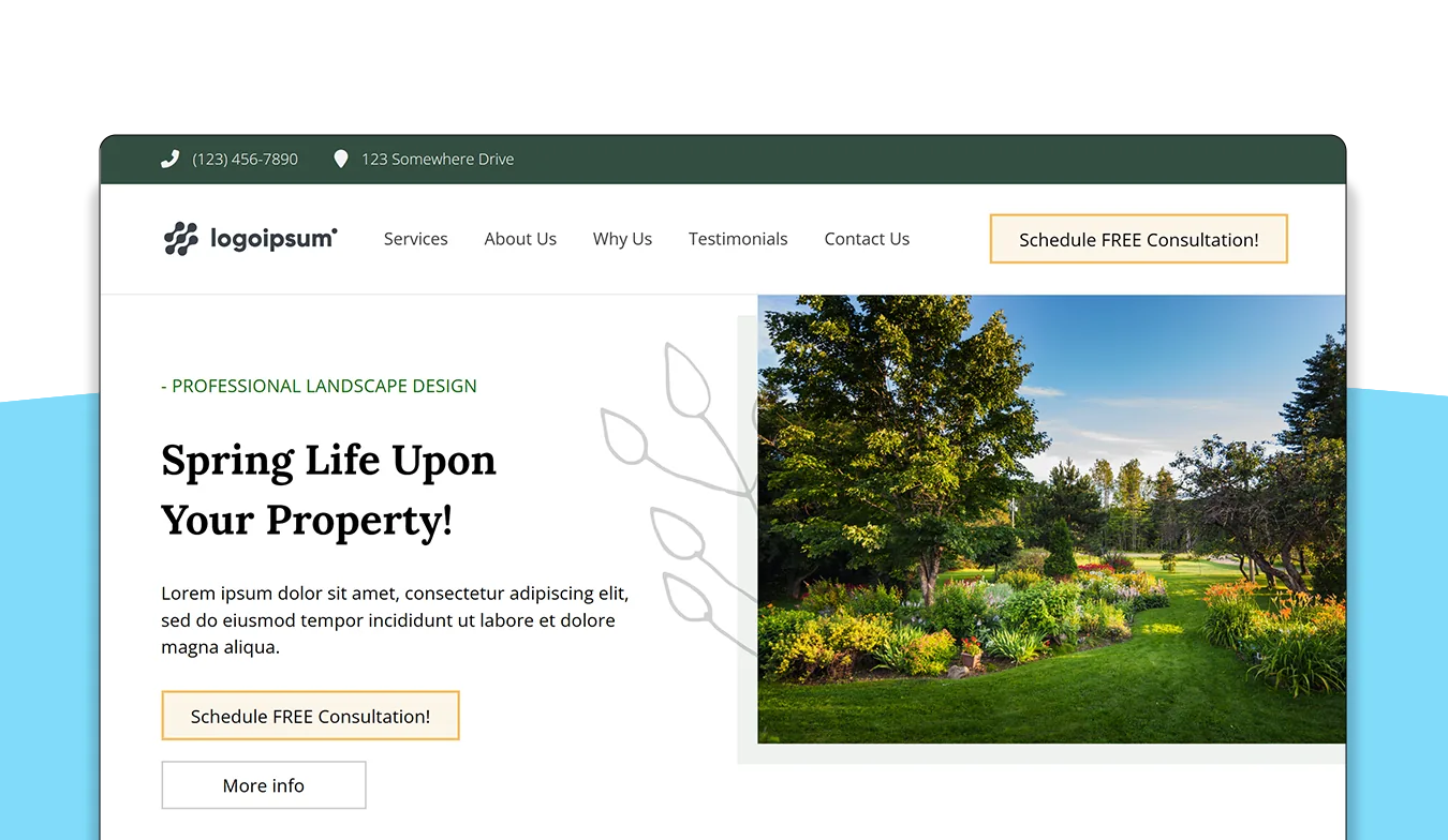Landscaping Company template website preview