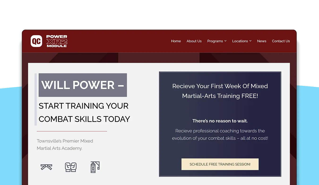 Martial Arts Gym template website preview